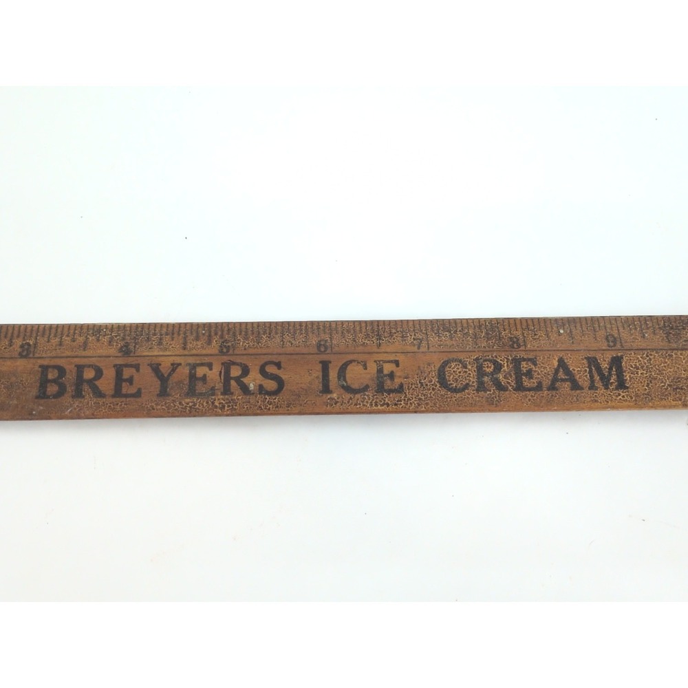 Vintage Breyers Ice Cream Wooden 12" Ruler Advertising